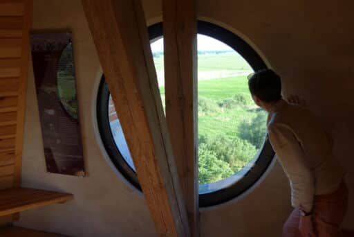 Ausblick in die Sudeniederung von der Aussichtsebene im Kirchturm Blücher