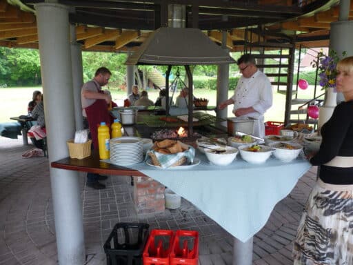 Covered barbecue area for 40 and more people