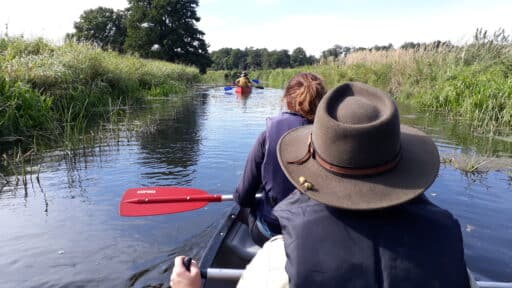 Boat excursion with canoes on the Sude