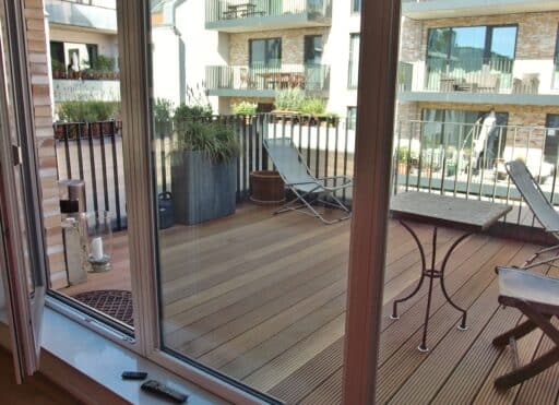 Floorboards on roof terrace